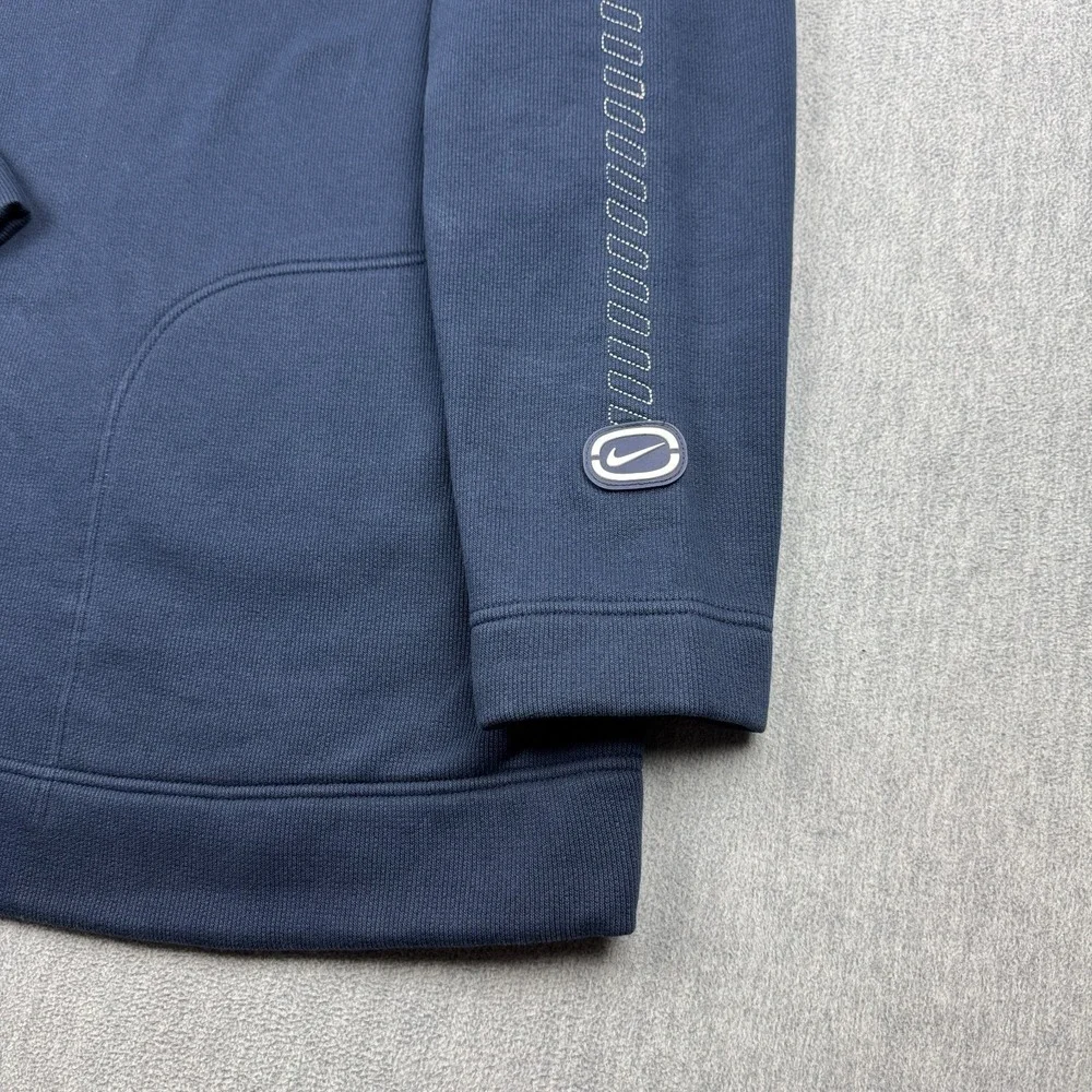 Vintage Y2K Nike Sweatshirt Mens Large Blue 1/4 Zip‎ Fleece Pullover Long Sleeve